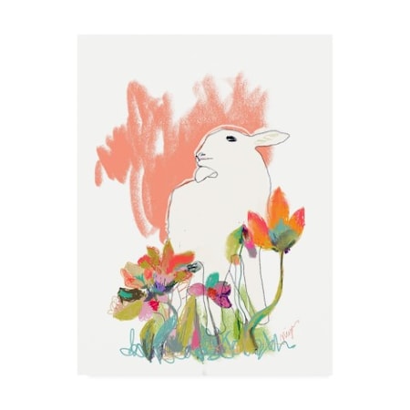 Niya Christine 'Lamb And Flowers' Canvas Art,18x24